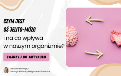 Infografika przedstawiająca oś jelito-mózg - ilustracja do artykułu na blogu Dziennik Dietetyka